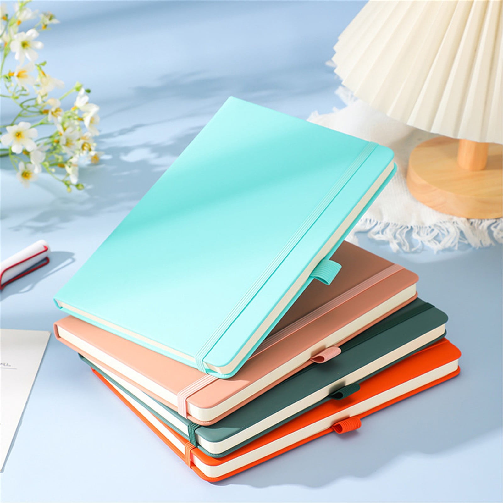 VKLU 1PC Brown A5 Ruled Notebook with Hardcover, Professional 120GSM Thick Paper Journal, 180° Lay-Flat Writing Pad