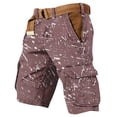 thumbnail image 3 of Graffiti Style Cargo Shorts For Men With Side Pockets And Adjustable Waistband Showcasing Streetwear Aesthetic Brown XXL, 3 of 5