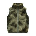 thumbnail image 2 of Odeerbi Toddler Boys Girls Tie-dye Fleece Vest Toddler Baby Gradient Print Winter Thermal Thick Keep Warm Singlet Sleeveless Coat Stripe Cute Casual Jacket Olive Green, 2 of 9