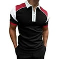 thumbnail image 1 of BOBOGOJP Men Polo Shirt Quick Dry Performance Polo Short Sleeve Collared Shirt (Black,L), 1 of 4