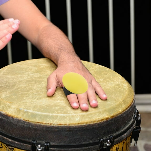 OFFIGAM African Drum Accessories Yellow Plastic Maracas for Home and Outdoor Use