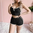 thumbnail image 2 of GJSYRH Workout Sets for Women 2 Piece V Neck Twist Back Sports Bra High Waist Biker Shorts Yoga Outfits, 2 of 6