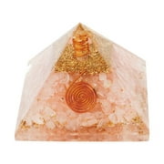 40mm Orgonite Rose Quartz Crystal Pyramid | EMF Protection Orgone Generator Reiki Healing | Space Clearing for Positive Energy