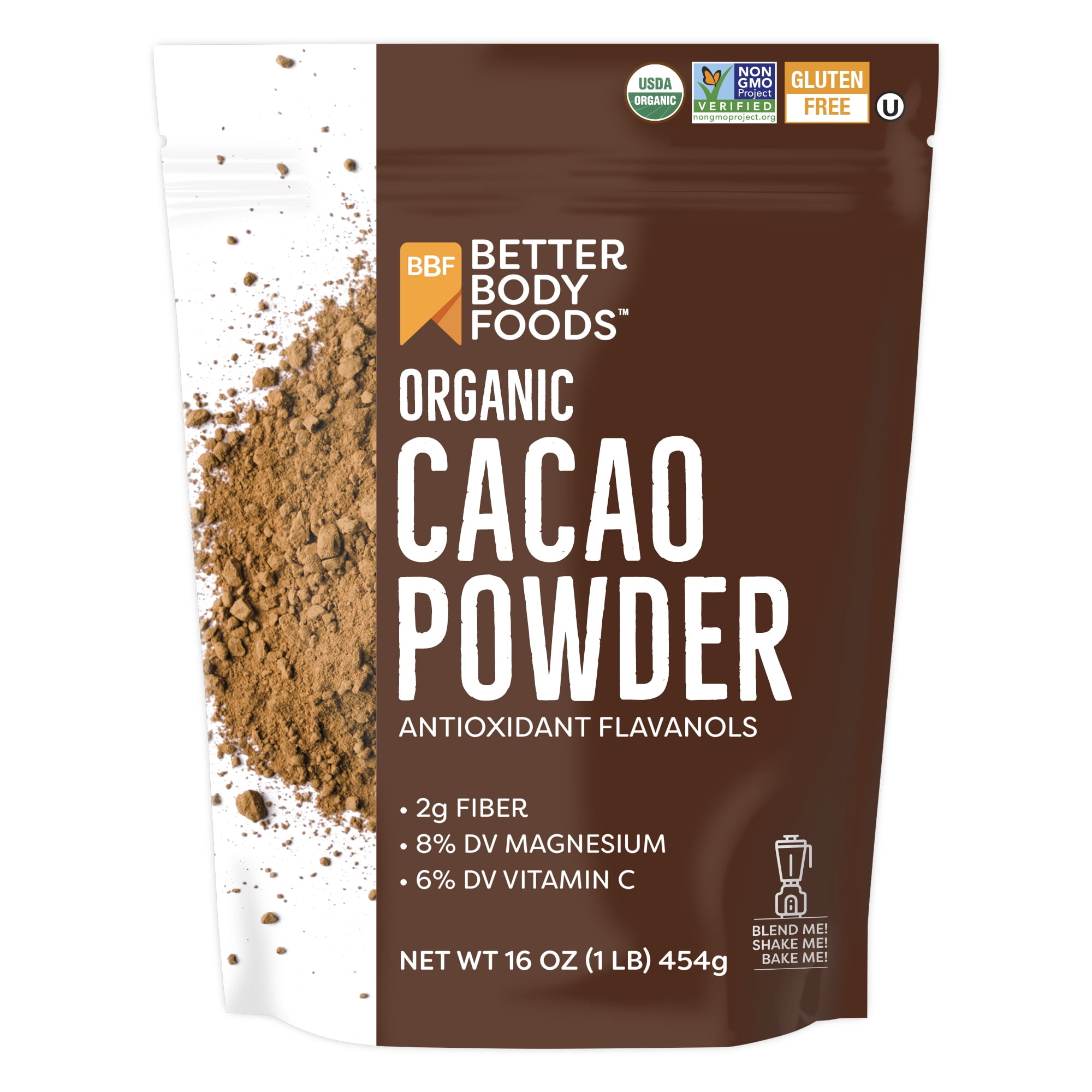 BetterBody Foods Organic Cacao Powder, 16 oz 