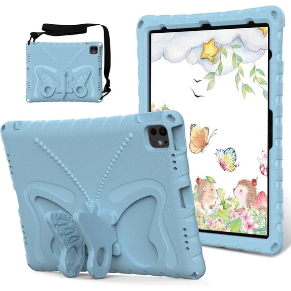 HCTian Kids Case Compatible with iPad Air 13" M3(2025)/Air 13" M2(2024), Lightweight Shockproof Case EVA Foam Cover with Shoulder Strap & Stand Cover for Boys Girls