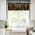 thumbnail image 4 of Retro Bear Curtain Valances,Rustic Woodland Wild Animal Rod Pocket Window Valance,Farmhouse Stone Wall Wooden Board Print Blackout Short Topper Curtain for Living Room Kitchen,54x18in, 4 of 6