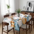 thumbnail image 6 of Orange Blue Fall Table Cloth Waterproof Tablecloths, Thanksgiving Botanical Pumpkins Tablecloth Dining Table Cover for Kitchen Party Tabletop Outdoor, Rectangle Tablecloth 60x84 Inch, 6 of 9