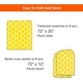 thumbnail image 5 of 6ft Picnic Table and Bench Cover, Camping Essentials RV Gear, 72in Waterproof Windproof Outdoor Elastic All Around Tablecloth, Fitted Rectangle Tables and Seats, Yellow-White Moroccan, 5 of 15