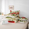 thumbnail image 6 of Manfei Green Red Beige 7pcs Bedding Comforter Set,Merry Christmas Queen Bedding Sets,Xmas Floral Berry Queen Sheet Sets For Adult,Super Cozy Room Decor Reversible, 6 of 8