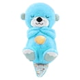 thumbnail image 1 of Calma y acurruca a la nutria con luces musicales, juguete de peluche portátil para bebé (azul), 1 of 9