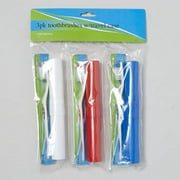 TOOTHBRUSH W/TRAVEL CASE S/3 HBA POLYBAG/HEADER, Case Pack of 36
