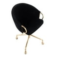 thumbnail image 6 of Indoor Home Office Furniture Claire Contemporary, Glam Task Chair In Gold Metal And Black Velvet, 6 of 7