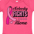 thumbnail image 4 of Inktastic Breast Cancer Awareness Nobody Fights Alone Pink Ribbon Boys or Girls Baby Bodysuit, 4 of 5