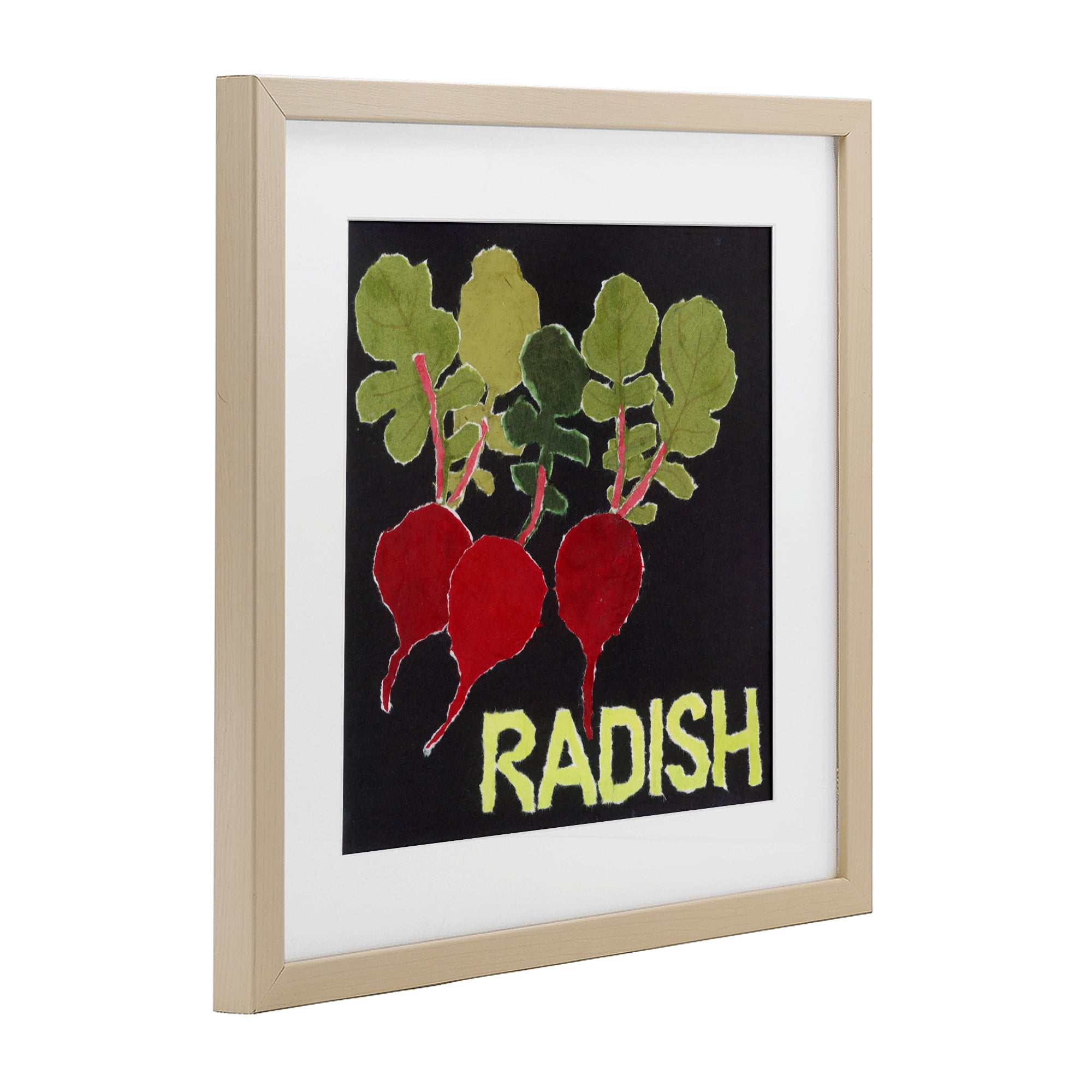 Stupell Industries Collaged Radish Vegetables Birch Framed Print Under Glass, design by Nancy Overton