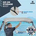 thumbnail image 3 of KNOX Bimini Top Boot Cover Replacement, Fits 3 Bow & 4 Bow Bimini Tops for Boats, 600D Marine Grade Canvas, Fadeproof, Waterproof Sun Shade Boat Canopy Storage, No Frame, 91"-96"W, Light Gray, 3 of 7