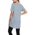 thumbnail image 2 of Innerwin T-Shirt Manches Courtes Hauts pour Femmes Col Rond Ample Bleu Clair G, 2 of 6