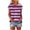 Hot Pink, variant on Uaswgudfs Women's Summer Tops 2025 Striped Color Block Short Sleeve T-Shirts Crewneck Casual Loose Basic Tee Blouses