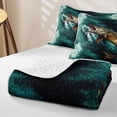 thumbnail image 4 of Erosebridal Teal Rustic Pike Fish Twin Quilt Set for Boys Men, Farmhouse Ocean Wave Twin Coverlet Set, 2pcs, 4 of 7