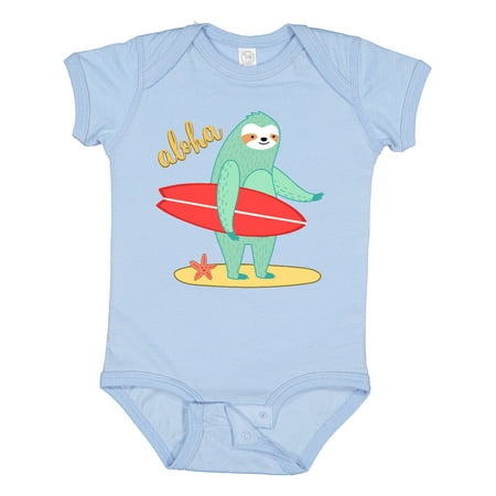 

Inktastic Beach Sloth Surfing Aloha Gift Baby Boy or Baby Girl Bodysuit