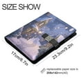 thumbnail image 3 of 9.2x6.7 inch Leather Notebook 100 Sheets, Multi-Pocket Design & Pen Loop Beautiful Christmas Night Village Refillable Journal Organizer, 3 of 6