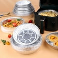 thumbnail image 2 of 50 PCS Set Reusable Aluminum Foil Air Fryer Liners, Round Tin Foil Pie Pans Disposable Aluminum, Non-stick Disposable Air Fryer Liners, Oil-Proof Water-Proof for Cooking, 2 of 7