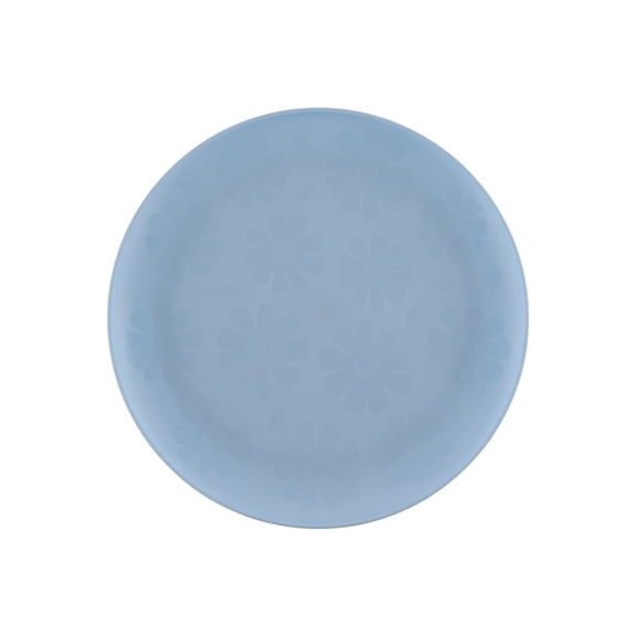 Mainstays 10.5 Inch Round Plastic Etched Daisy Plate, Blue