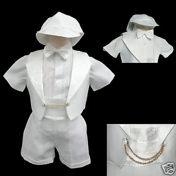 New Infant Boy & Toddler Christening Baptism Formal Vest ShortsTuxedo Suit 0M-3T