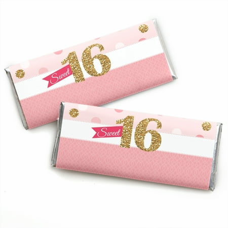 Sweet 16 - 16th Birthday Party Favors Candy Bar Wrappers - Set of (Sweet Sixteen Birthday Wishes For Best Friend)
