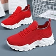 thumbnail image 6 of Daznico Women's Breathable Mesh Sneakers - Slip-On Walking Shoes with Thick Cushioned Sole for All-Day Comfort,Color:Red,Size:8, 6 of 9