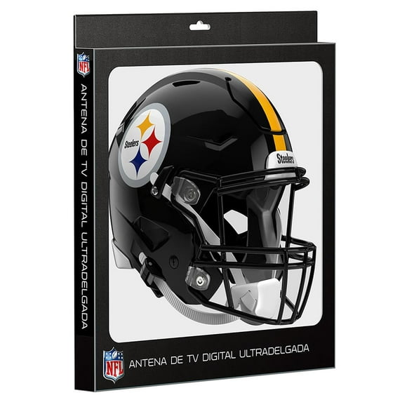 NFL Antena Digital HD para TV, Pittsburgh Steelers, Diseño de Casco, Ultradelgada de Alta Definición