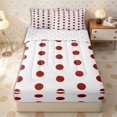 thumbnail image 2 of Erosebridal Classic Scarlet Dot Tile Zipper Queen Comforter Set with Fitted Sheet and 2 Pillowcases,Oversized Red Circle Grid Zipper Bedding Set,Burgundy White,4 Pieces,Reversible, 2 of 6