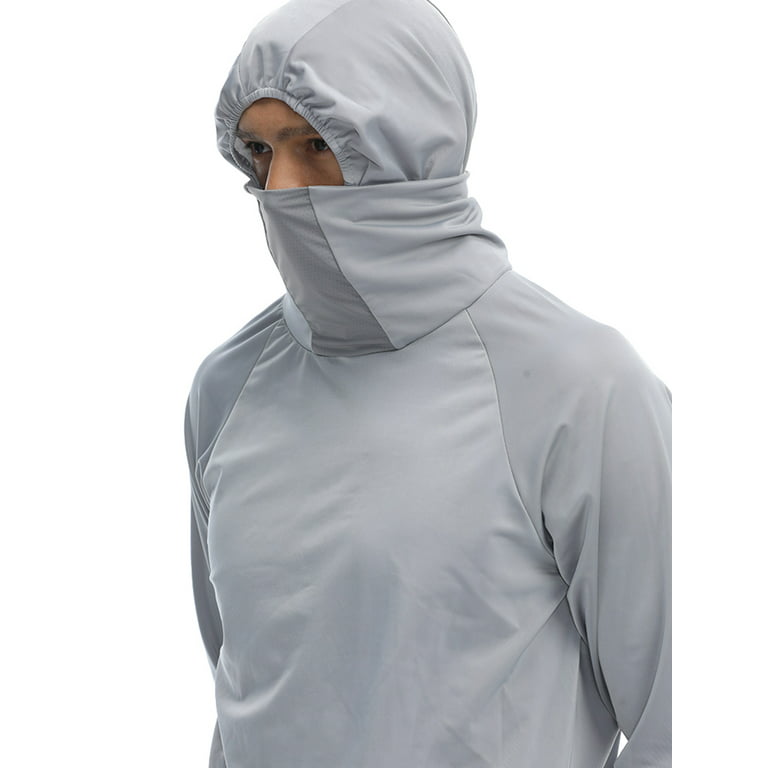 Locachy Men's UPF 50+ Sun Protection Outdoor Lightweight Full Zip Hoodie Jacket Long Sleeve Fishing Hiking Performance Shirt