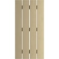 thumbnail image 6 of Ekena Millwork 23 1/2"W x 56"H Rustic Four Board Spaced Board-n-Batten Knotty Pine Faux Wood Shutters (Per Pair), Primed Tan, 6 of 11