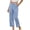Light Blue, variant on Women's Plus Size Everyday Denim Capris with Pockets Solid Color Straight Leg Loose Casual Cropped Pants