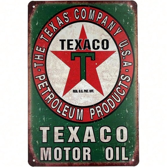 HELLOYOUNG Vintage Metal Tin Sign 8x12 Inch Retro Gas Station Motor Oil Poster Rustic Industrial Wall Art Decor for Men Garage Man Cave