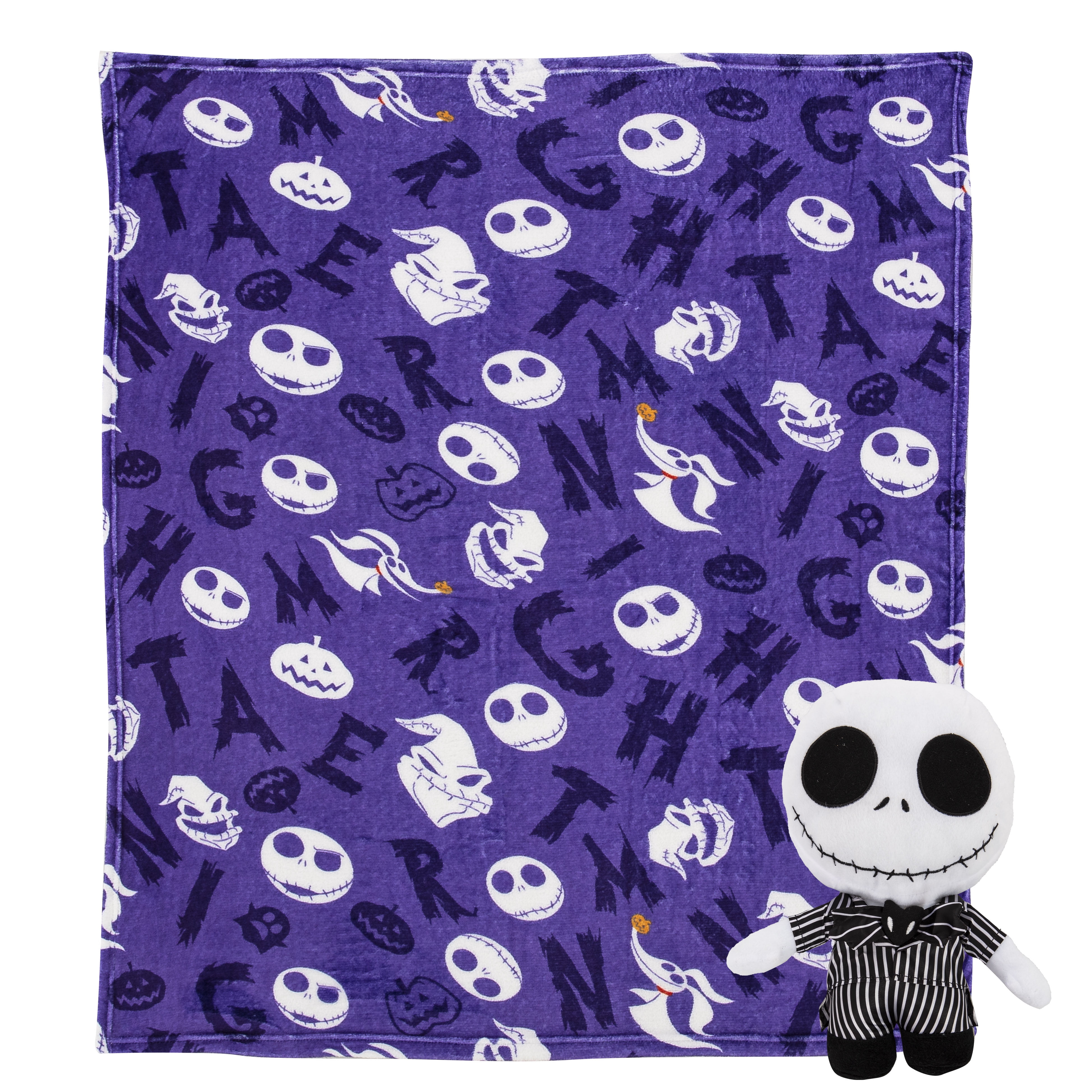 Nightmare Before Christmas Nightmare Friends Kids Silk Touch Throw Blanket with Plush Hugger