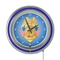 thumbnail image 2 of Police Officer Chrome Double Ring Neon Clock, 2 of 6