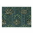thumbnail image 1 of Bamboo Print Cutting Board, Style Composition Oriental Motifs Leaves Eastern Elements, Decorative Tempered Glass Cutting and Serving Board, Small Size, Teal Ivory Tan, by Ambesonne, 1 of 1