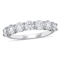 Created Forever Women's 1-3/4 Carat T.G.W. Lab-Grown Diamond 14kt White Gold Semi-Eternity Ring