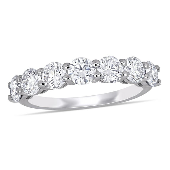 Created Forever Women's 1-3/4 Carat T.G.W. Lab-Grown Diamond 14kt White Gold Semi-Eternity Ring