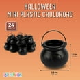 Halloween Mini Plastic Cauldrons, Novelty Candy Holder Buckets (24 Pack)