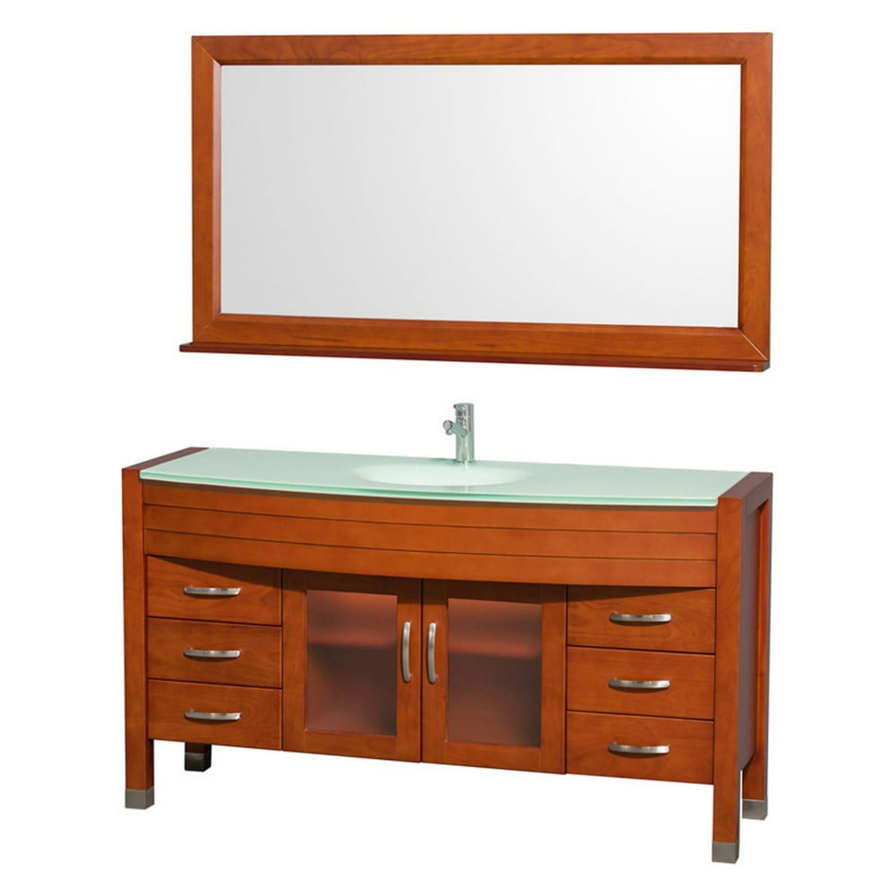 Wyndham Collection Daytona 60 inch Single Bathroom Vanity in Cherry