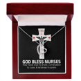 thumbnail image 1 of God Bless Nurses Forever Necklace w Message Card, 1 of 8