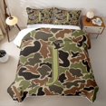 thumbnail image 2 of Castle Fairy Camo Duck Letter J Twin Quilt Set for Men,Hunting Theme Twin Coverlet Set for Rustic Art, 2 of 7