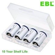 EBL CR2 3V Volt Lithium Battery, 800mAh Long Lasting Batteries, Power for High Drain Devices, Flashlights, Golf Scope, Golf Range Finder, Camera Flashlight Toys, 4 Count