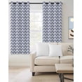 thumbnail image 2 of Boho Blue Blackout Curtains 63 Inches Long for Bedroom, White Chevron Stripes Abstract Geometric Thermal Insulated Room Darkening Black Out Window Curtain Panels Grommet Drapes for Living Room, 2 of 8
