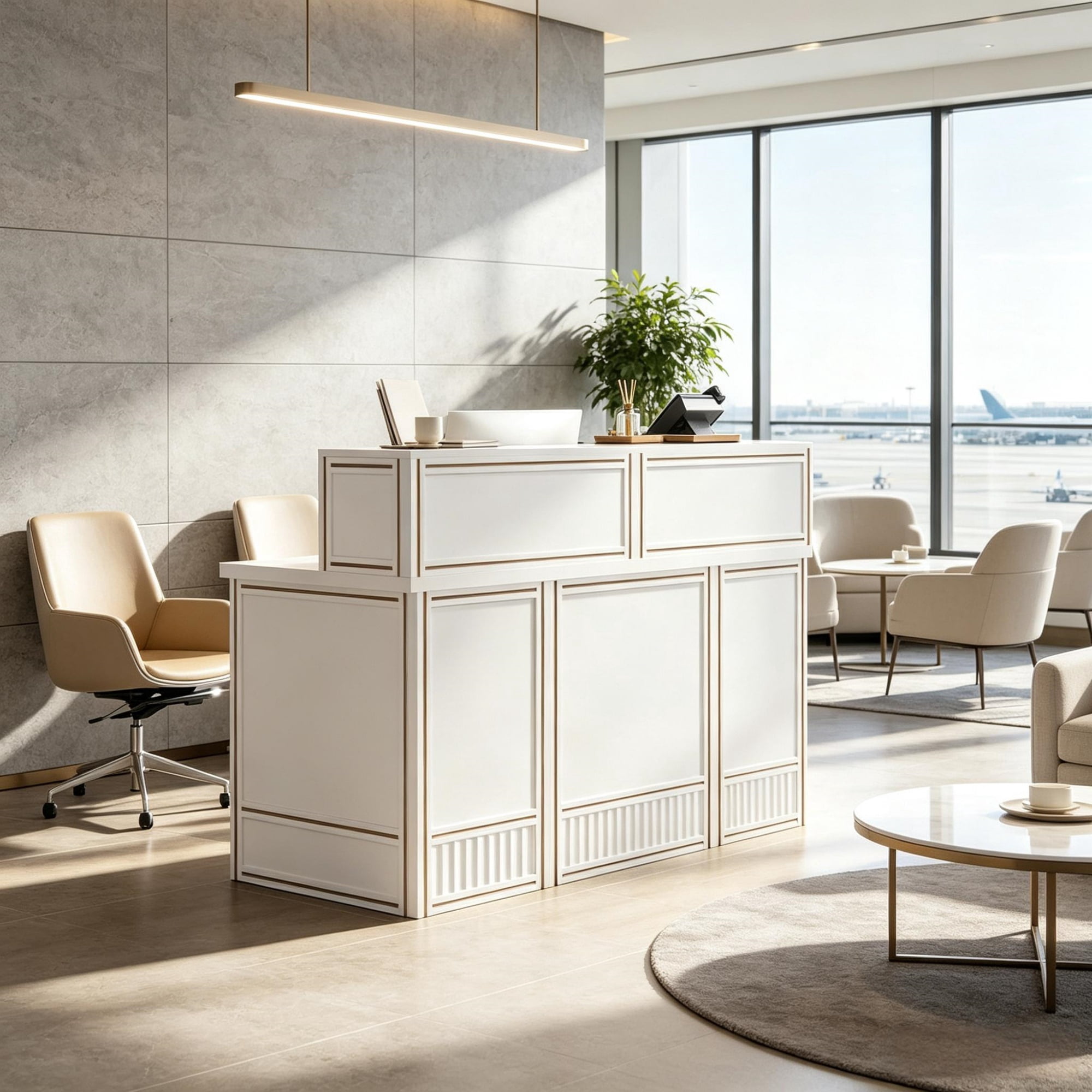 57" Reception Desk with Counter