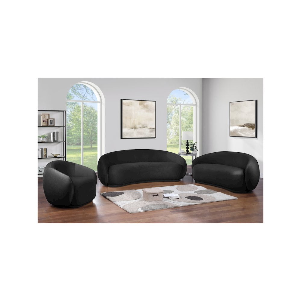 Meridian Furniture Emery Black Velvet Sofa