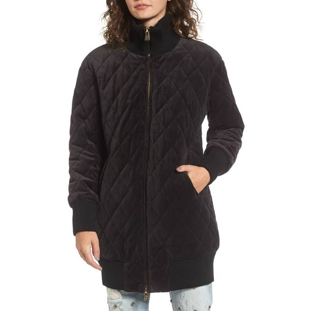JUICY COUTURE Black Label Women's Velour Quilted Coat, Pitch Black, Small -  Walmart.com