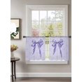 thumbnail image 2 of Sheer Curtains 54 Inch Length 2 Panels Set for Kitchen, Purple Bow Semi Sheer Curtains for Windows, Cute Bowknot Simple Pure Color Voile Window Treatments Rod Pocket Curtain, 2 of 7